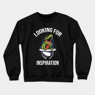 T rex looking for inspiration Crewneck Sweatshirt